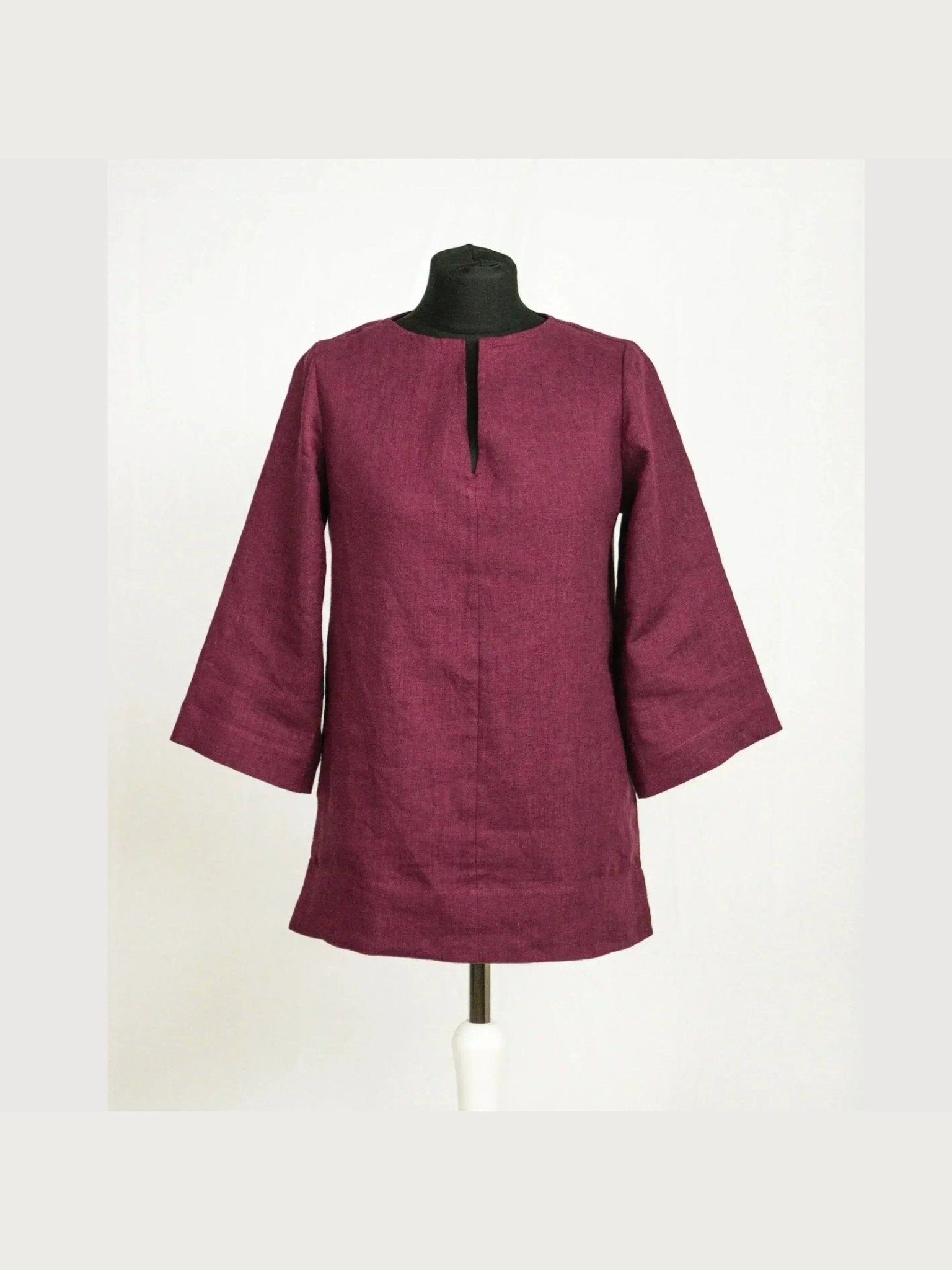 Asphalt Grey Linen Oversize Top – Modern & Comfortable Blouse - Courbe et Compagnie
