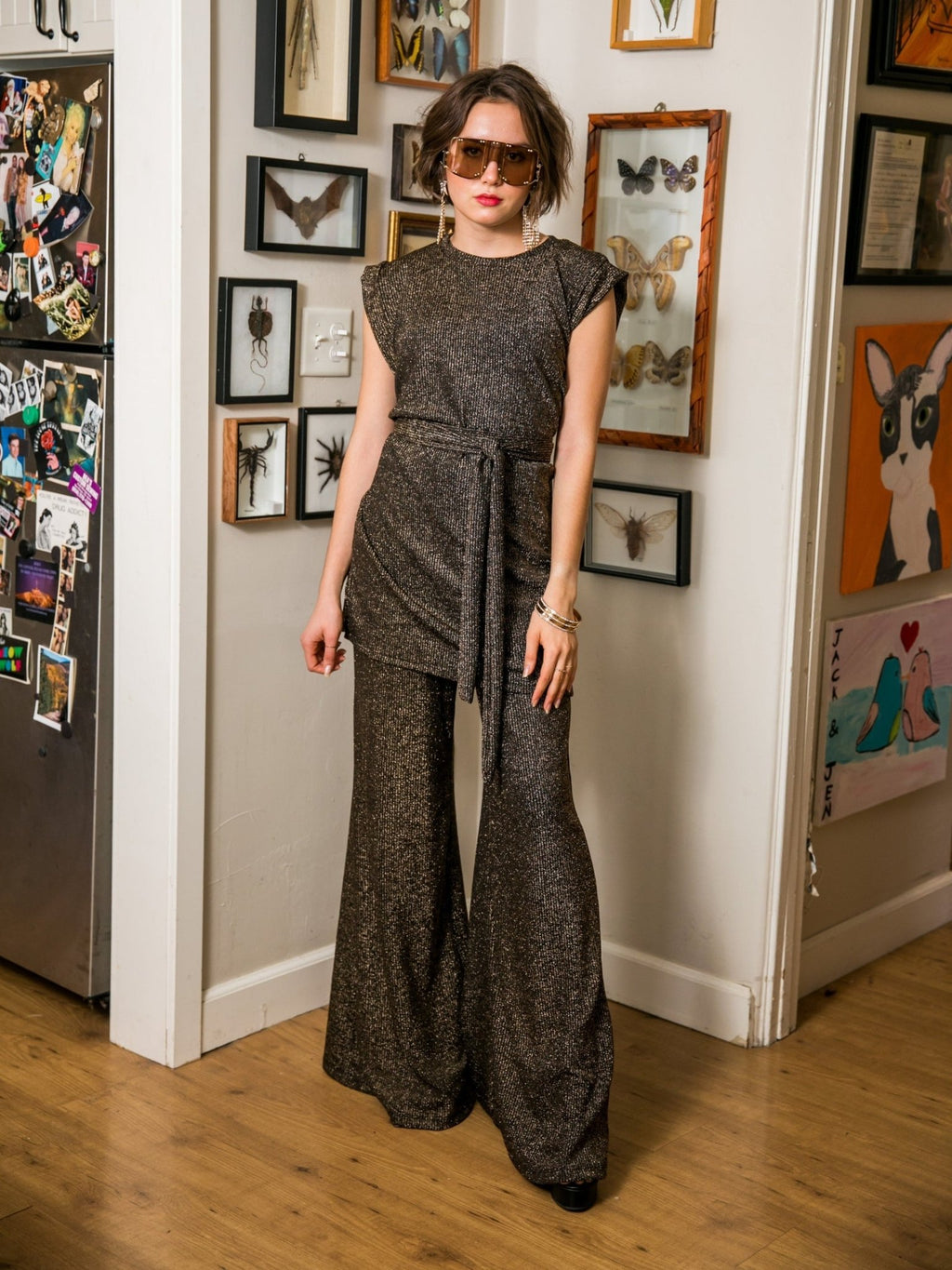 Aura Gold Tunic & Palazzo Pant Set - Courbe et Compagnie