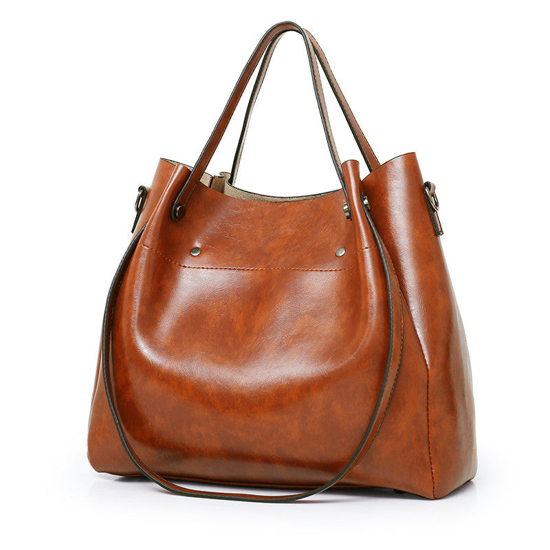 Women's Retro 4-Piece Handbag Set - PU Leather Shoulder Bag with Wallet & Accessories