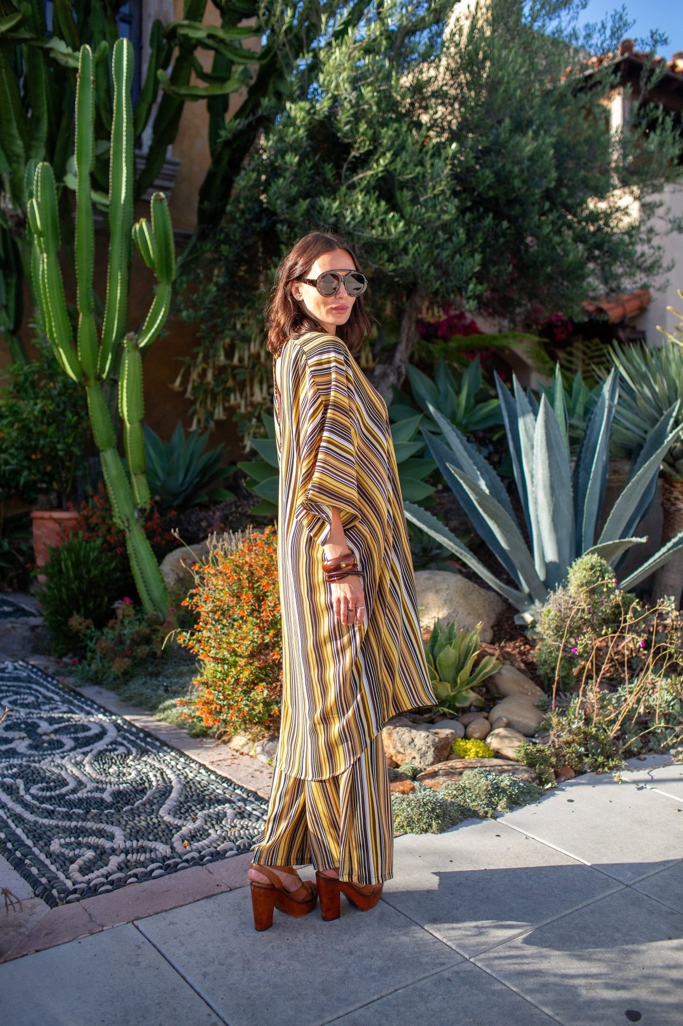 Bank Striped Tunic Caftan Set - Courbe et Compagnie