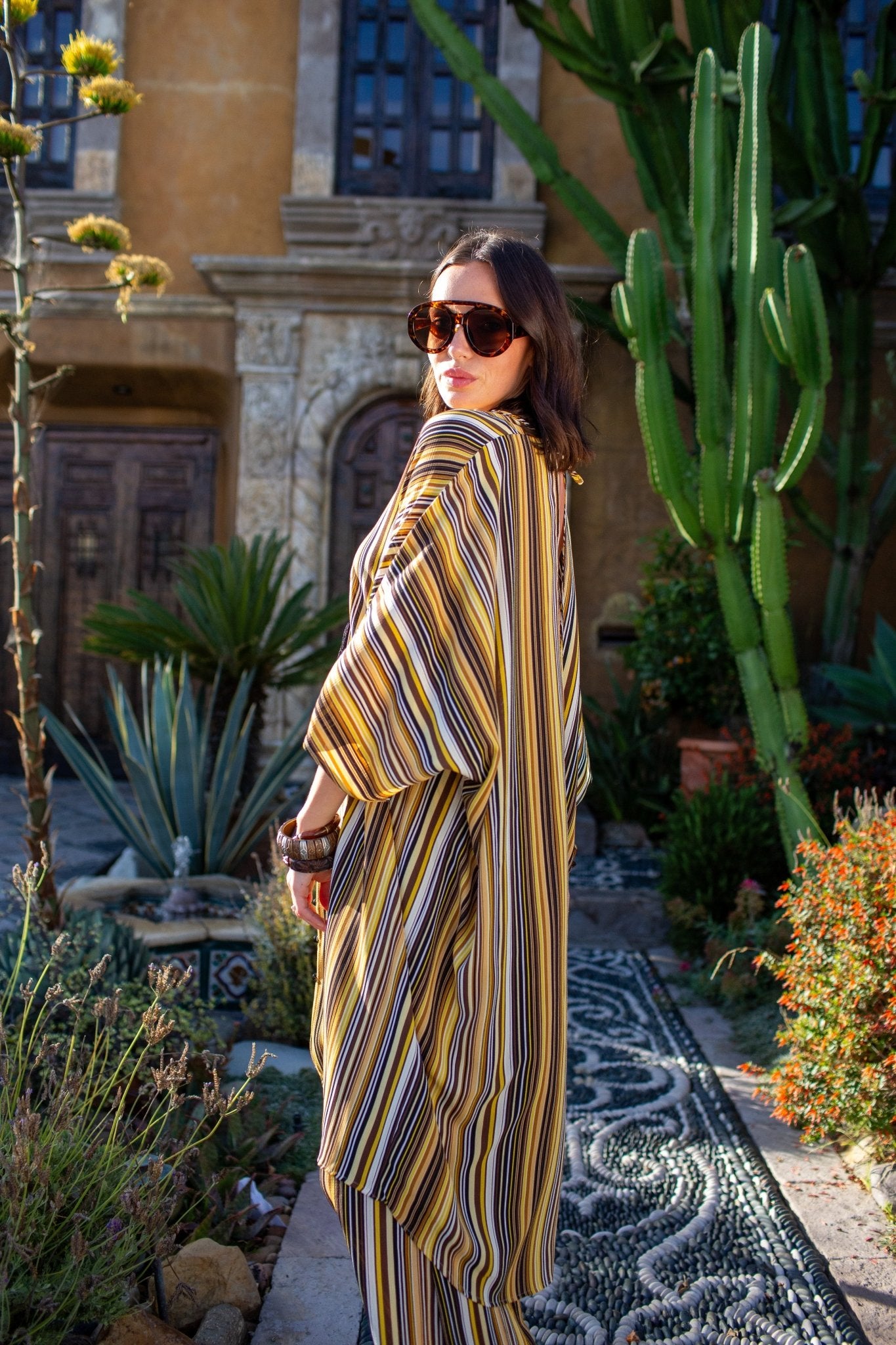 Bank Striped Tunic Caftan Set - Courbe et Compagnie