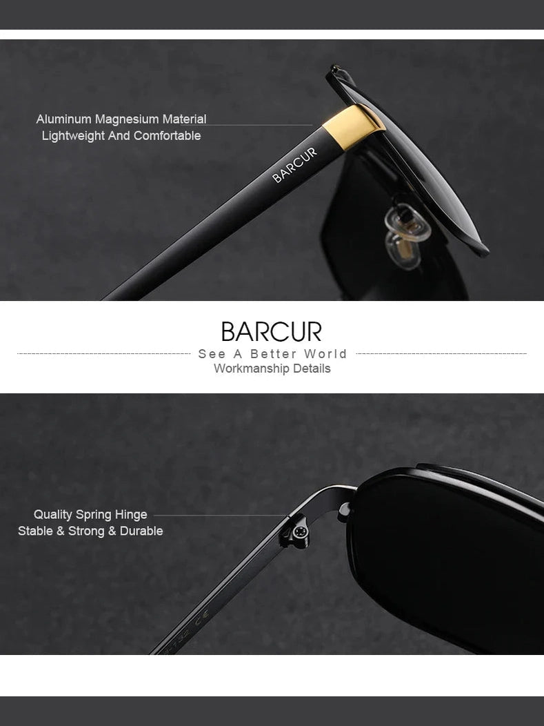 BARCUR Polarized Sports Sunglasses for Men Fashionable Fishing Driving Hiking and Outdoor Eyewear UV400 Protection Gradient Lenses - Courbe et Compagnie