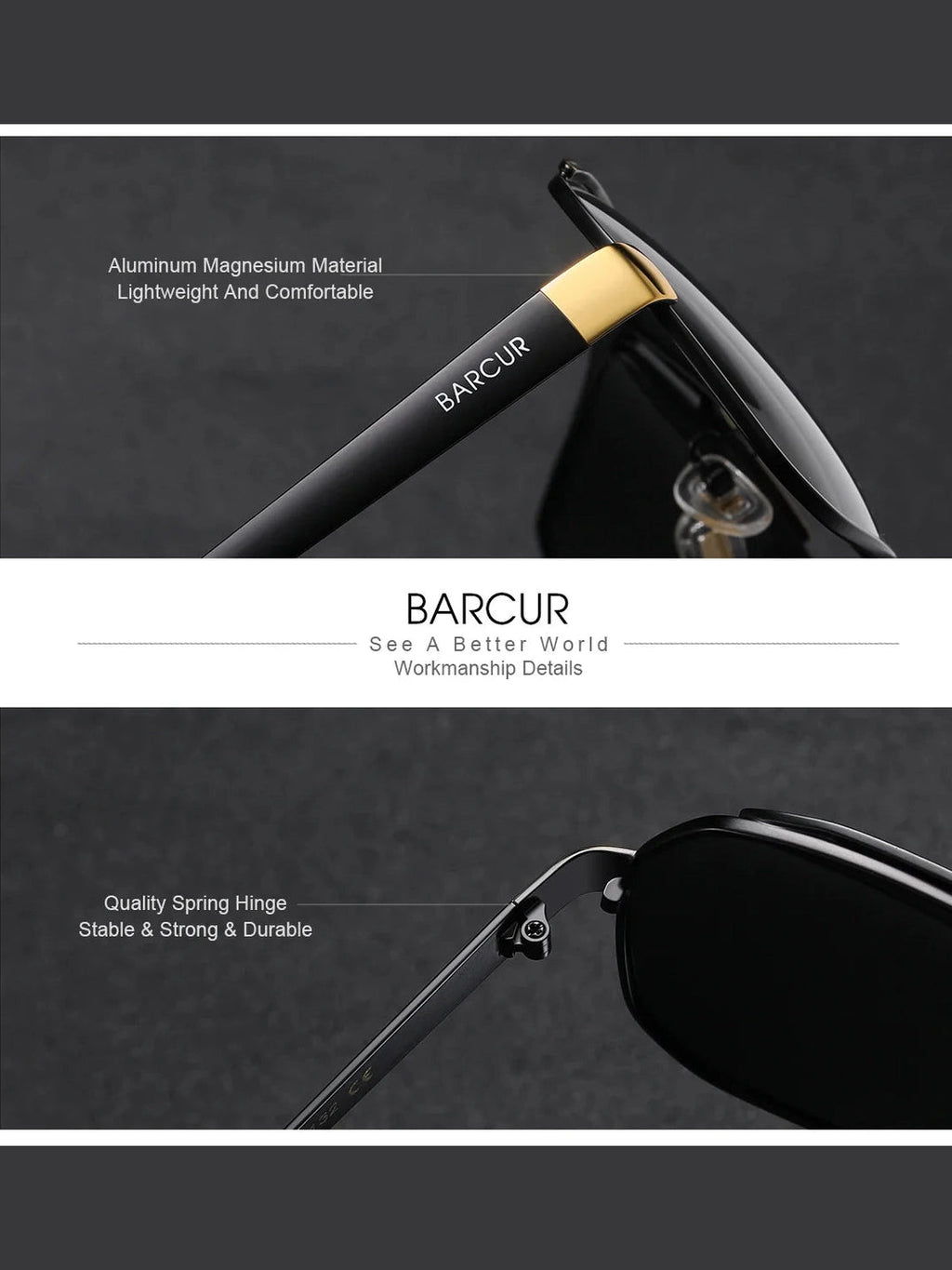 BARCUR Polarized Sports Sunglasses for Men Fashionable Fishing Driving Hiking and Outdoor Eyewear UV400 Protection Gradient Lenses - Courbe et Compagnie