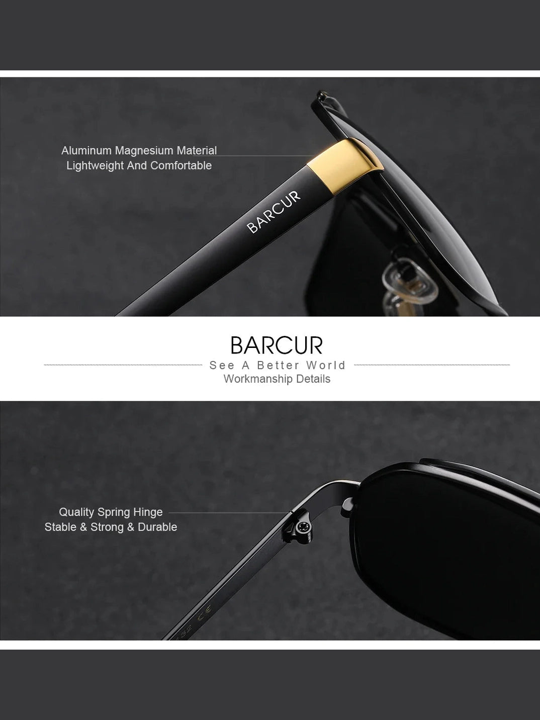 BARCUR Polarized Sports Sunglasses for Men Fashionable Fishing Driving Hiking and Outdoor Eyewear UV400 Protection Gradient Lenses - Courbe et Compagnie
