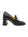 Black Leather Quilted Loafer - Courbe et Compagnie