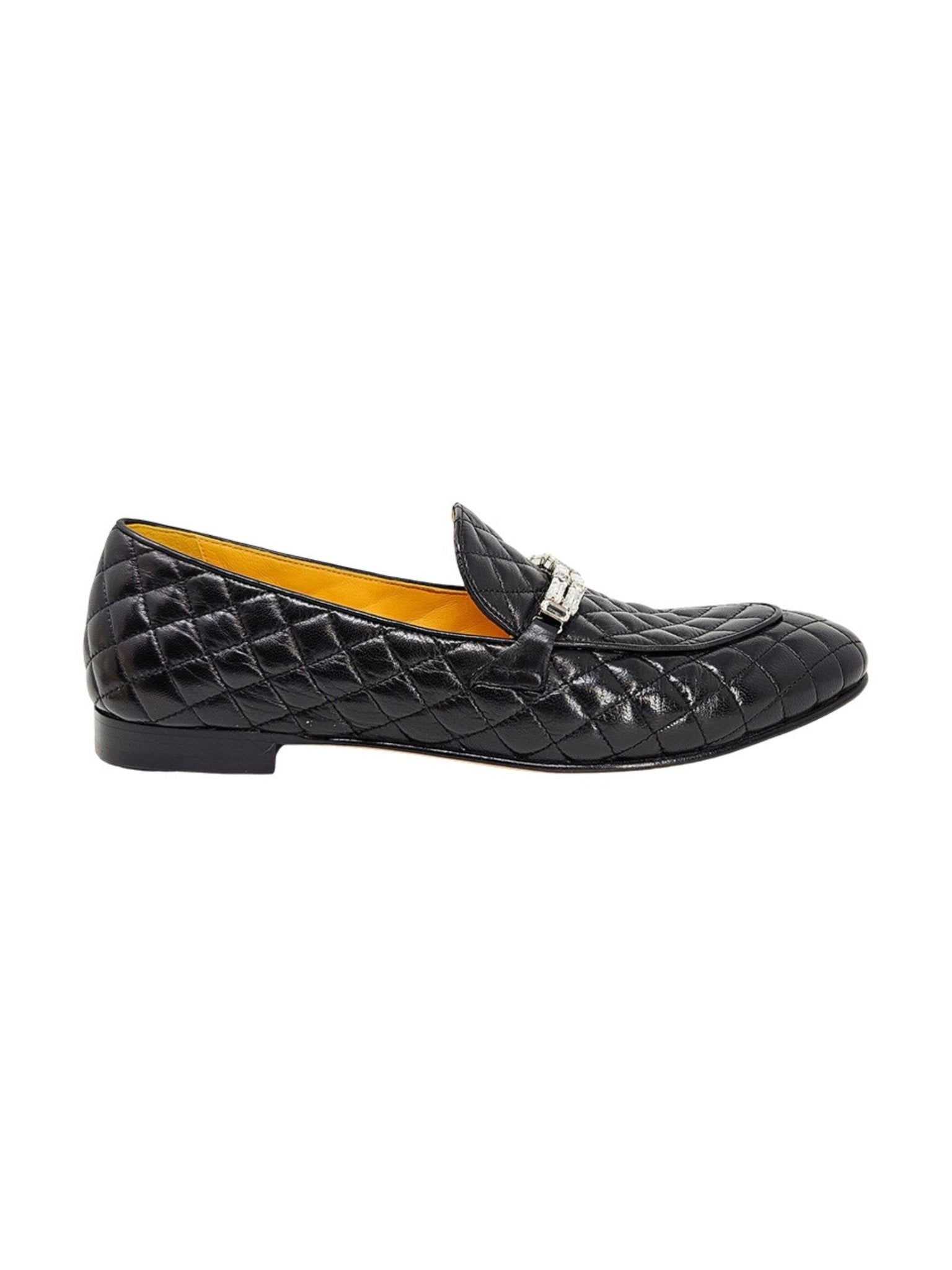 Black Quilted Flat Loafer — Women's Casual Dress Shoes - Courbe et Compagnie