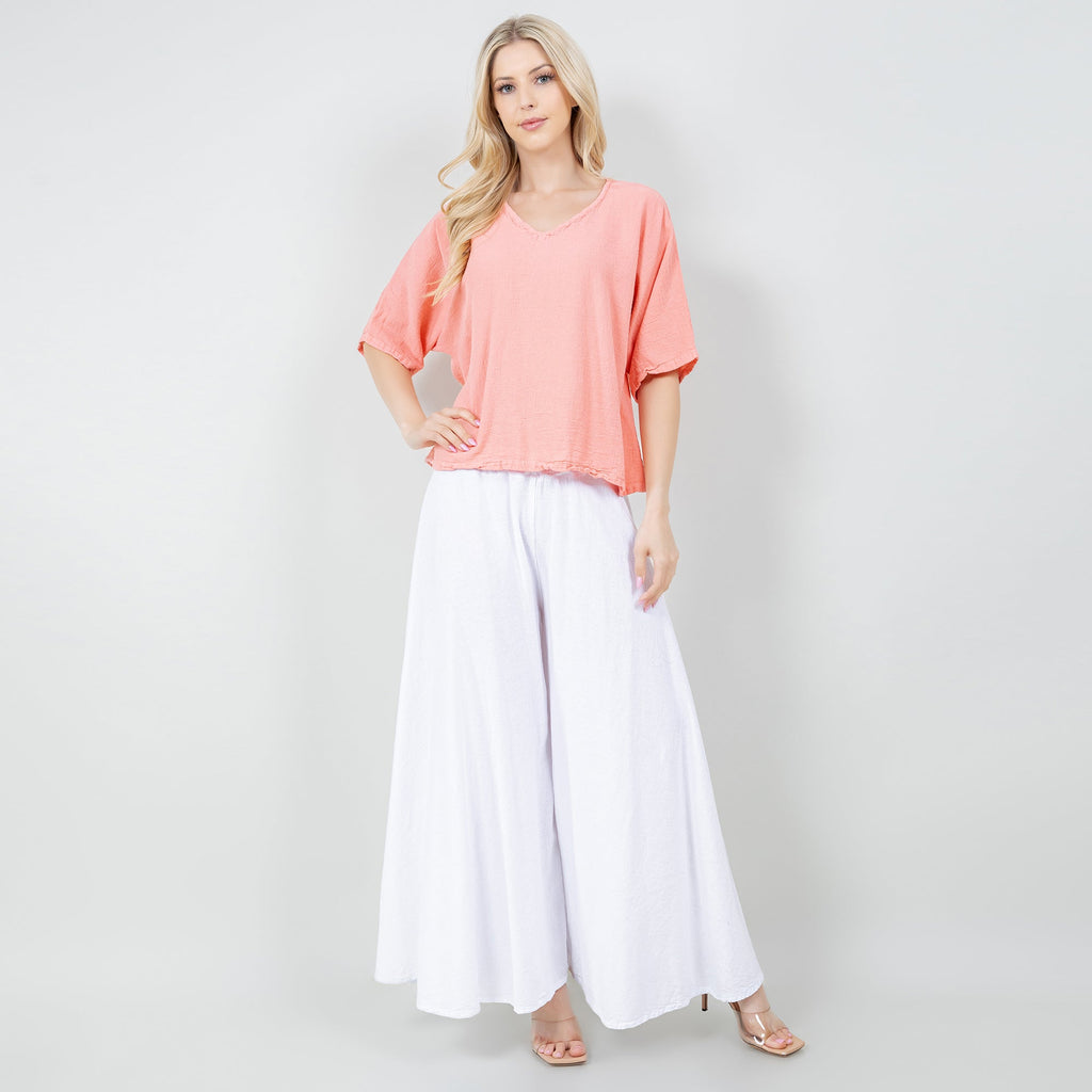 Blanche Pants - 100% Cotton Gauze - Courbe et Compagnie