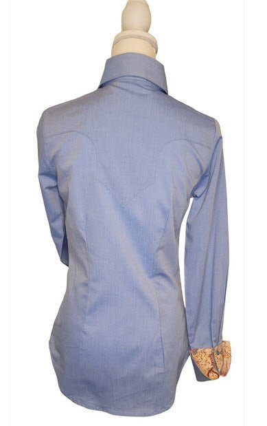 Blue Chambray Women's Western Shirt | OG Collection - Courbe et Compagnie