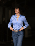 Blue Chambray Women's Western Shirt | OG Collection - Courbe et Compagnie