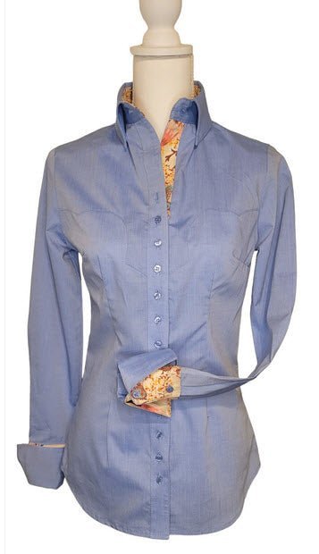 Blue Chambray Women's Western Shirt | OG Collection - Courbe et Compagnie