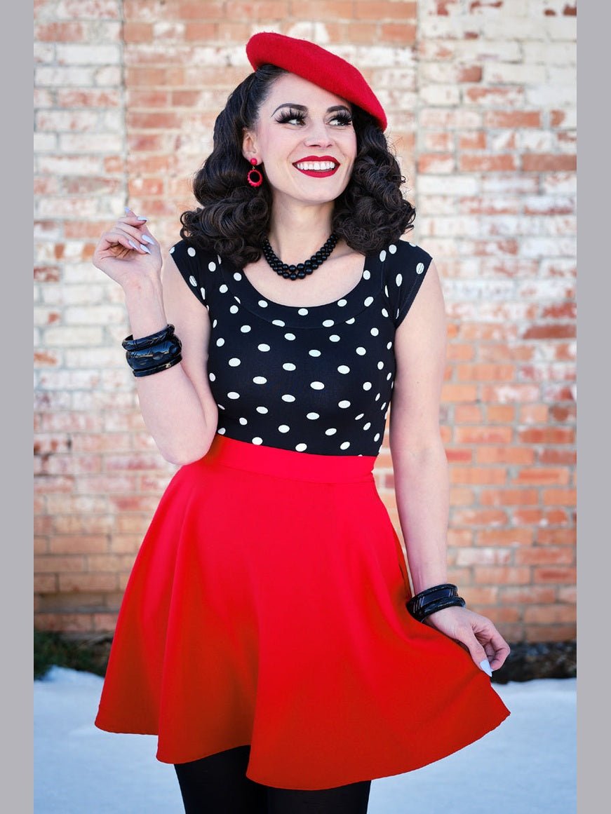 Boat Neck Top in Polka Dots - Courbe et Compagnie