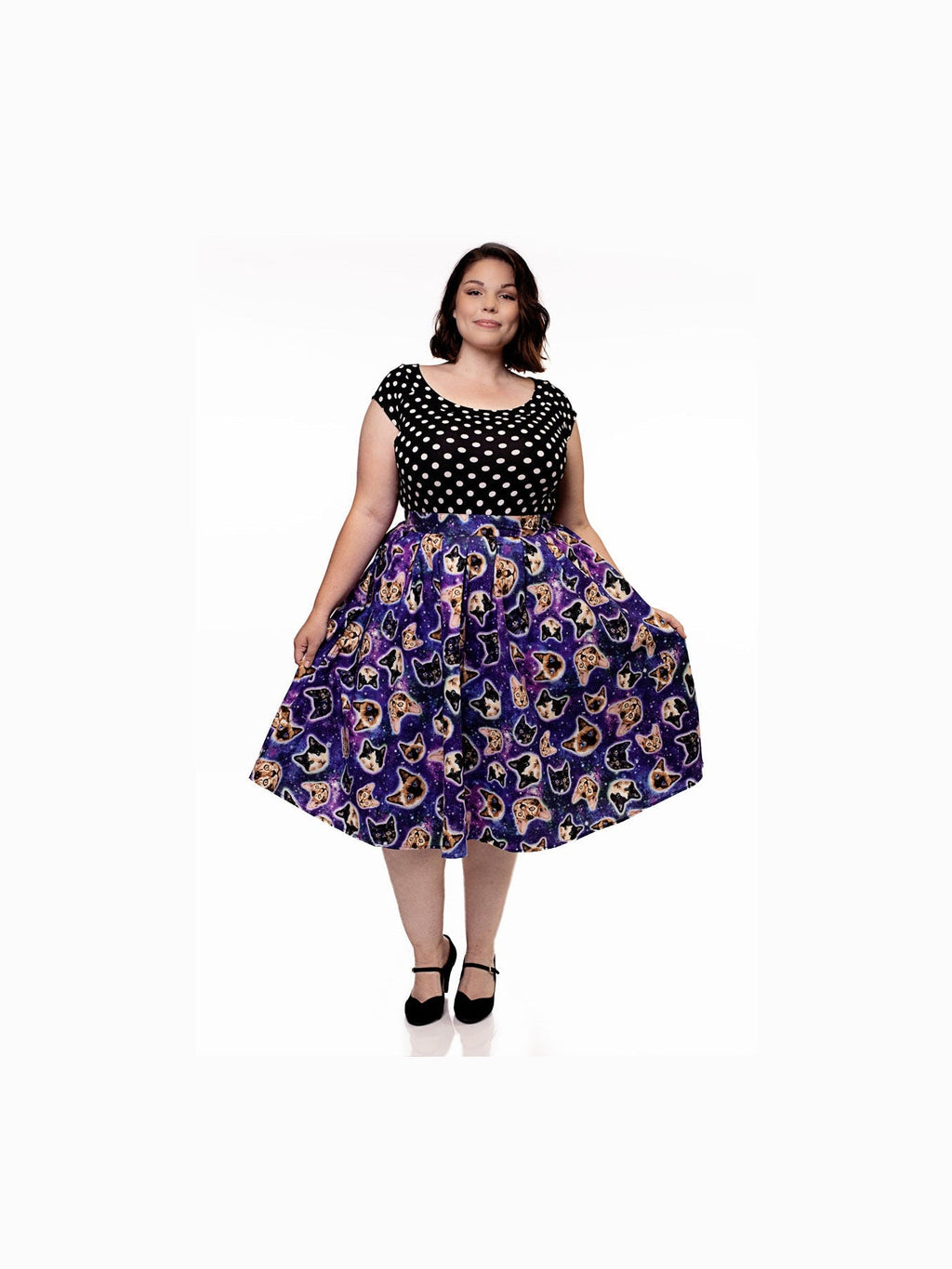 Boat Neck Top in Polka Dots - Courbe et Compagnie