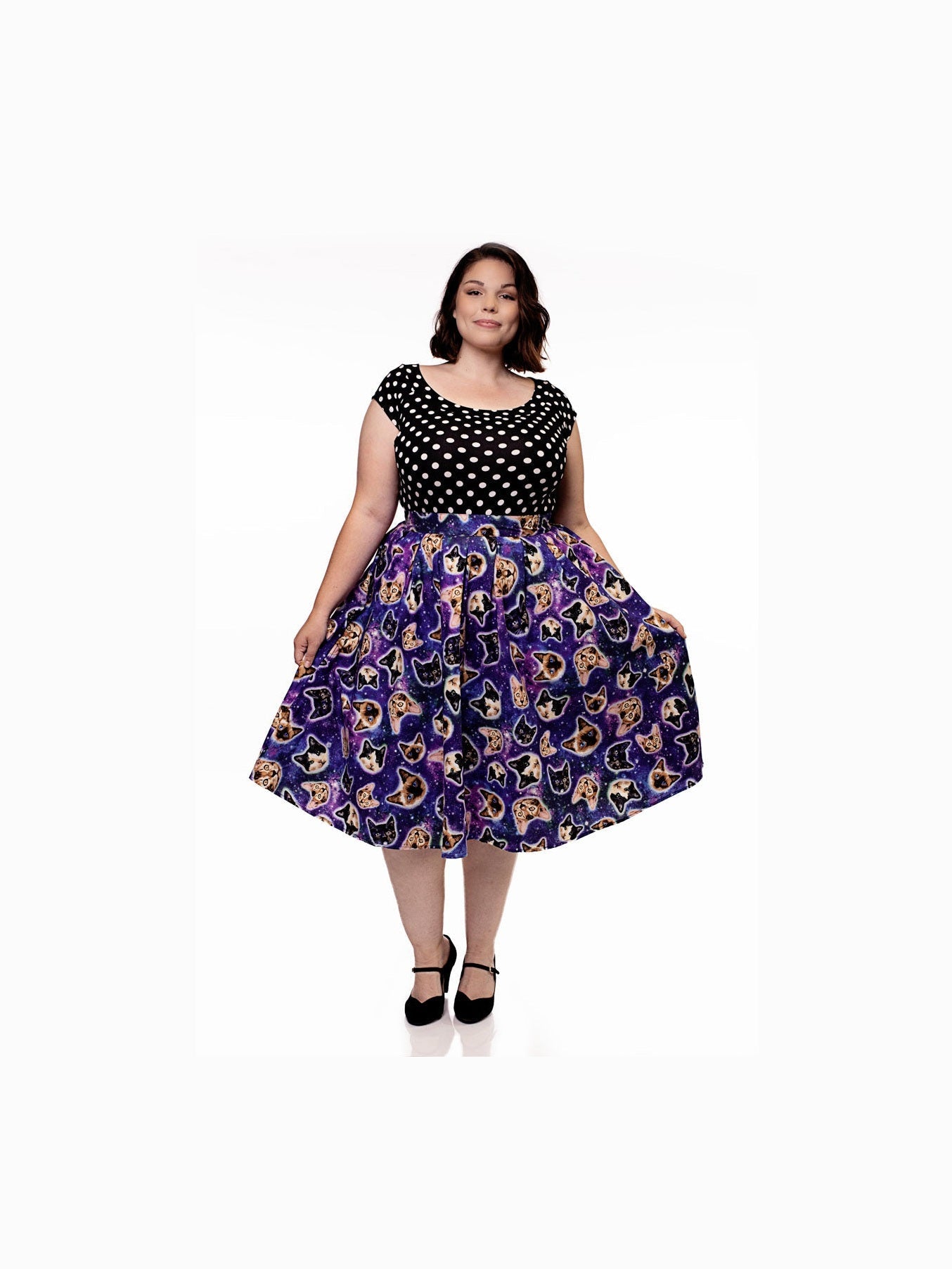 Boat Neck Top in Polka Dots - Courbe et Compagnie
