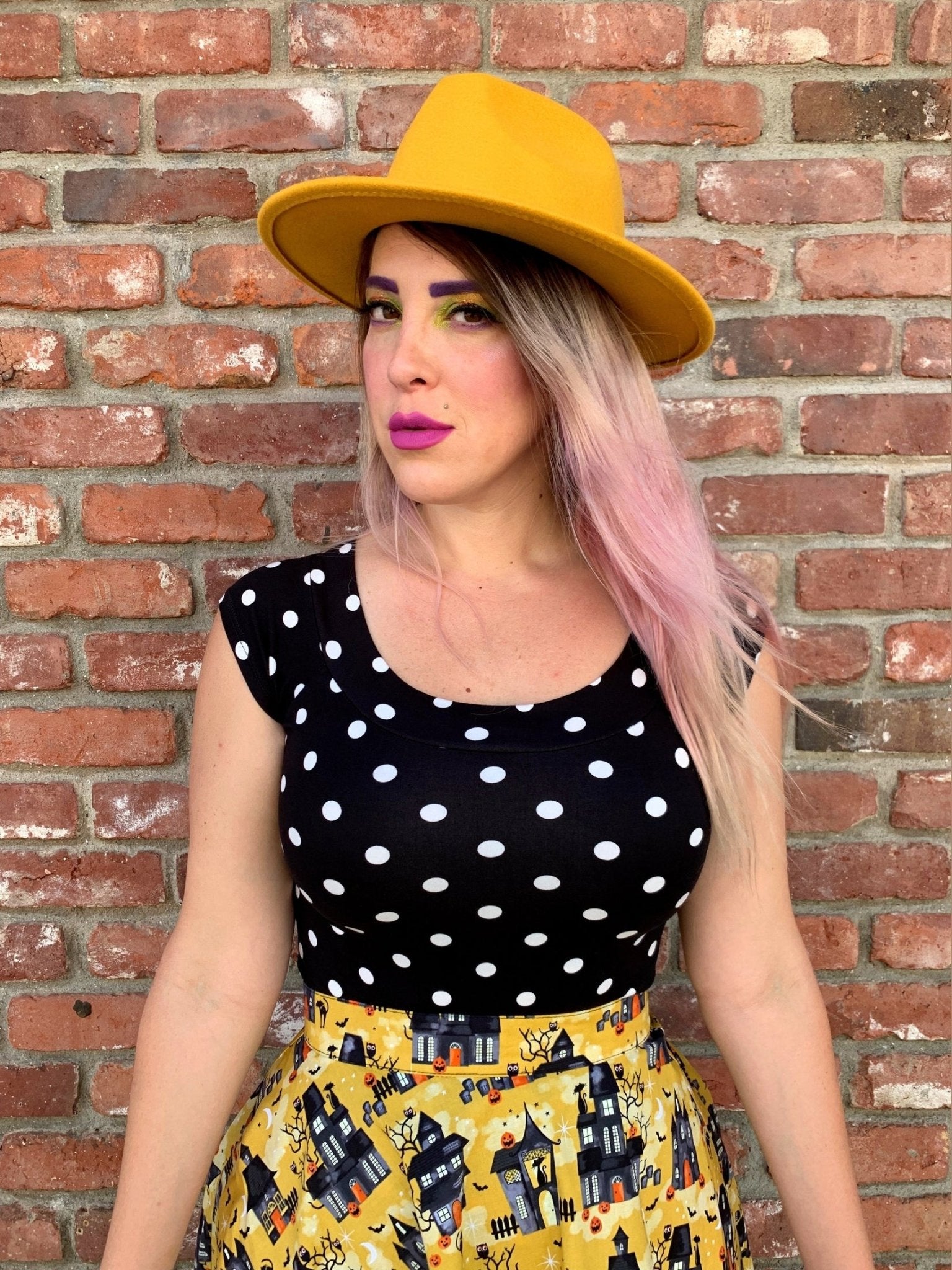 Boat Neck Top in Polka Dots - Courbe et Compagnie
