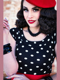 Boat Neck Top in Polka Dots - Courbe et Compagnie
