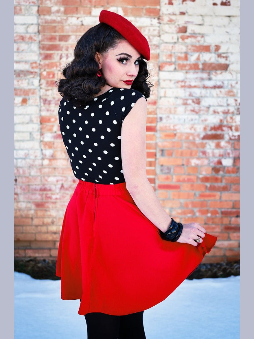 Boat Neck Top in Polka Dots - Courbe et Compagnie