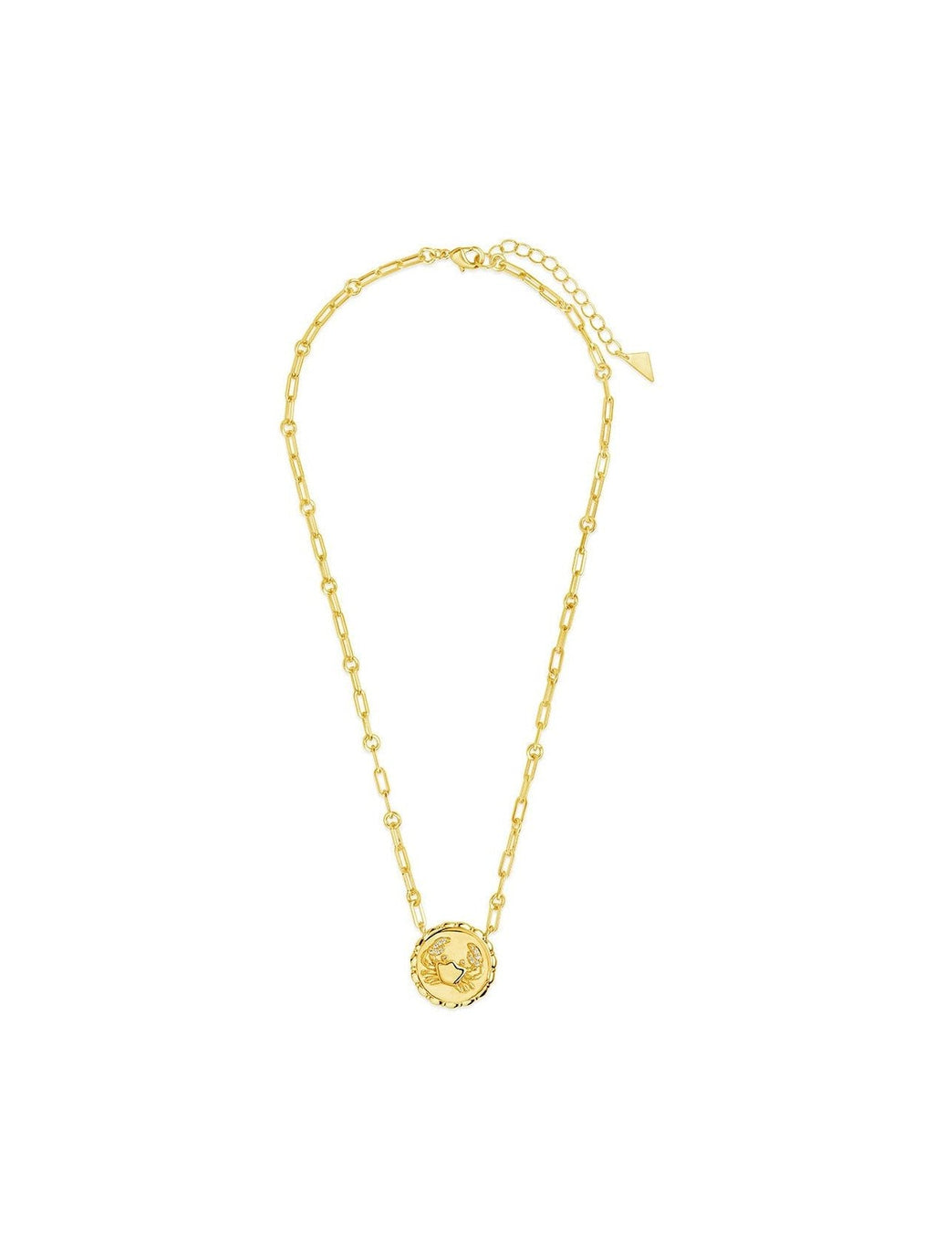 Bold CZ Zodiac Link Pendant Necklace - Courbe et Compagnie