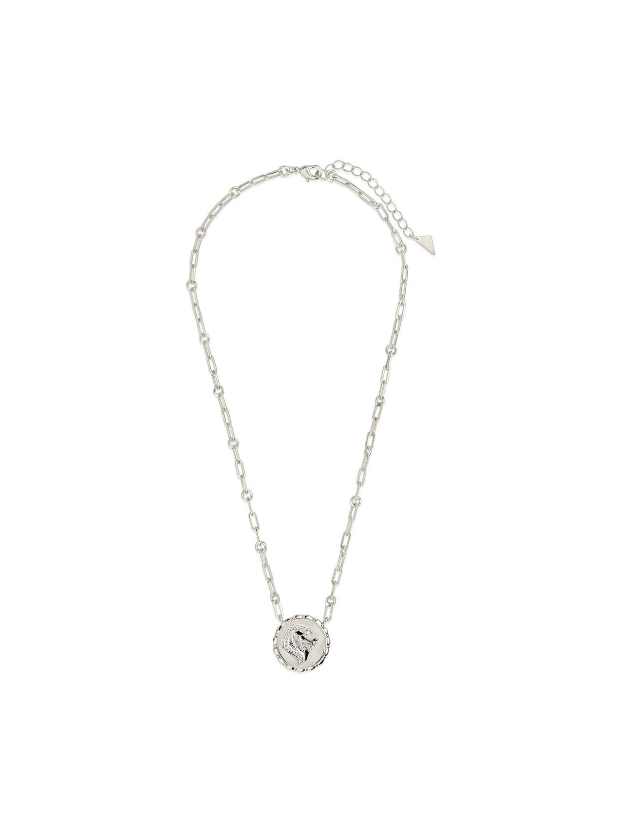 Bold CZ Zodiac Link Pendant Necklace - Courbe et Compagnie