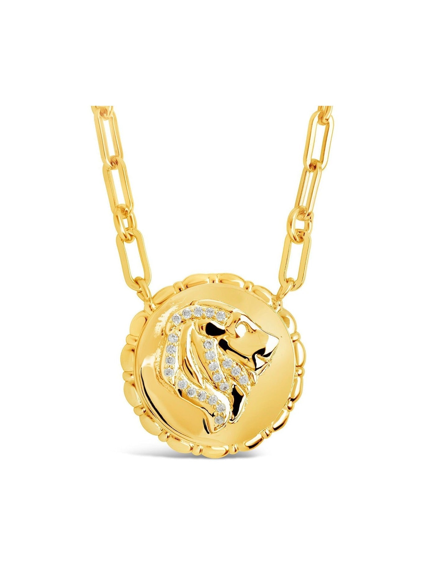 Bold CZ Zodiac Link Pendant Necklace - Courbe et Compagnie
