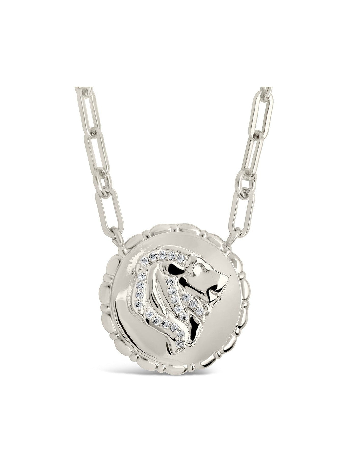 Bold CZ Zodiac Link Pendant Necklace - Courbe et Compagnie