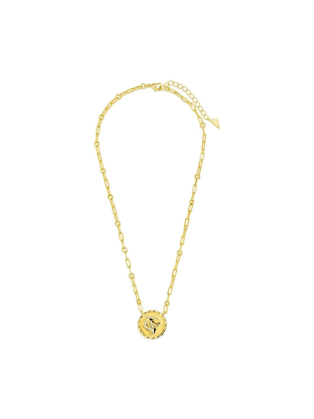 Bold CZ Zodiac Link Pendant Necklace - Courbe et Compagnie