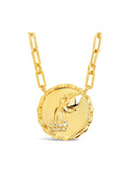 Bold CZ Zodiac Link Pendant Necklace - Courbe et Compagnie