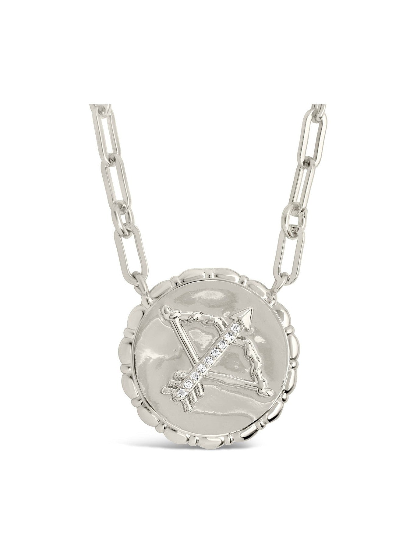 Bold CZ Zodiac Link Pendant Necklace - Courbe et Compagnie