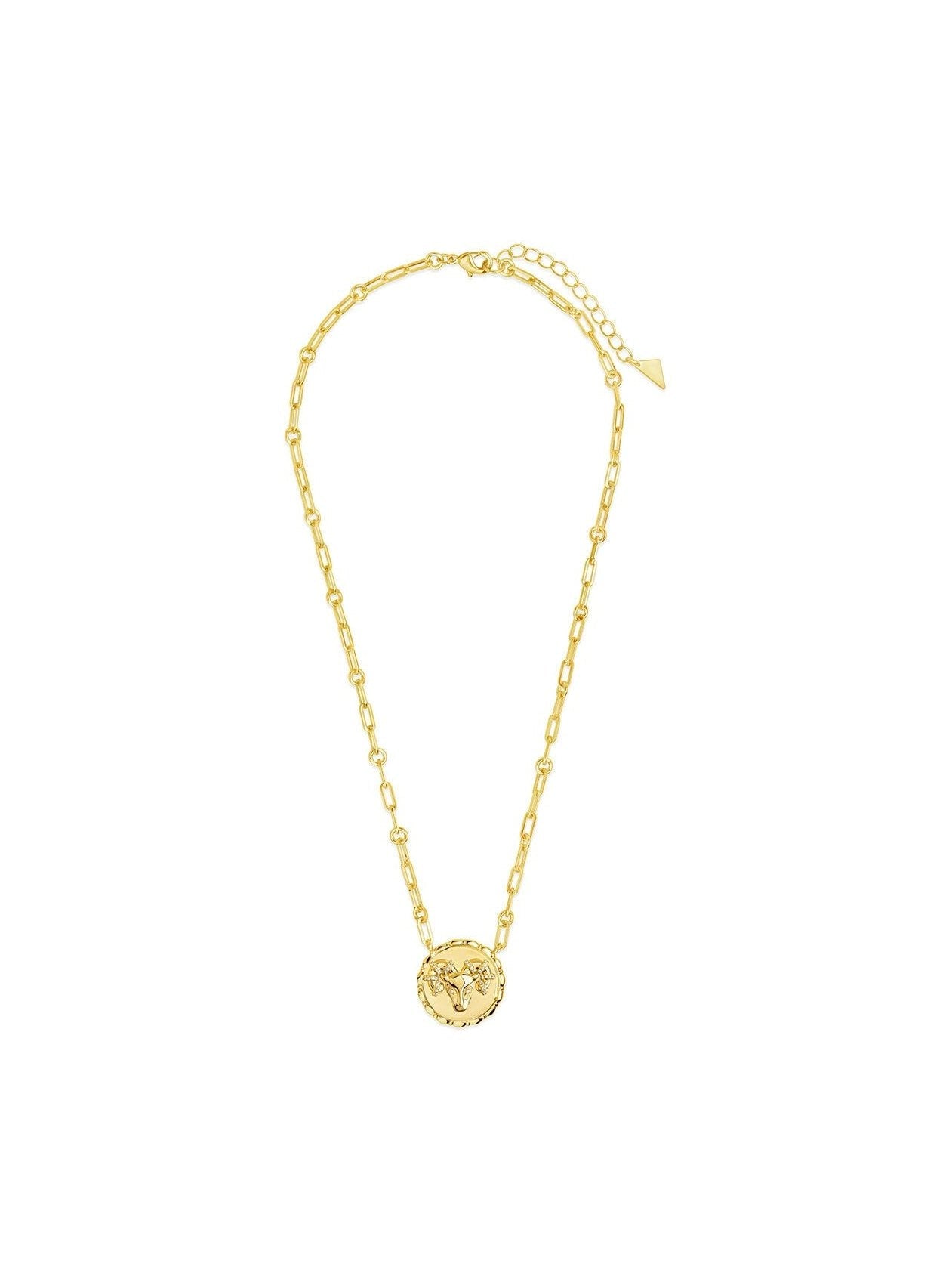 Bold CZ Zodiac Link Pendant Necklace - Courbe et Compagnie