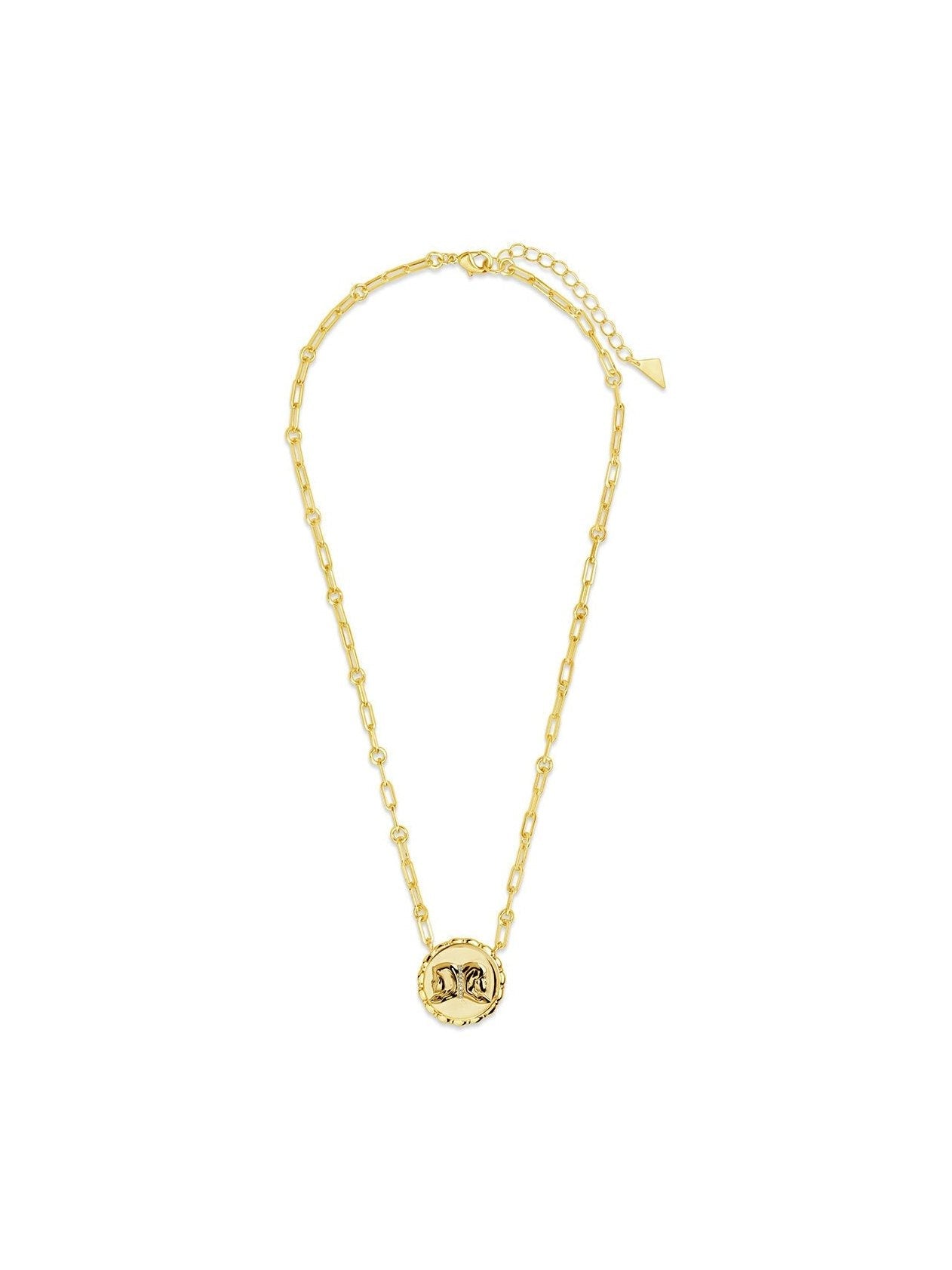 Bold CZ Zodiac Link Pendant Necklace - Courbe et Compagnie