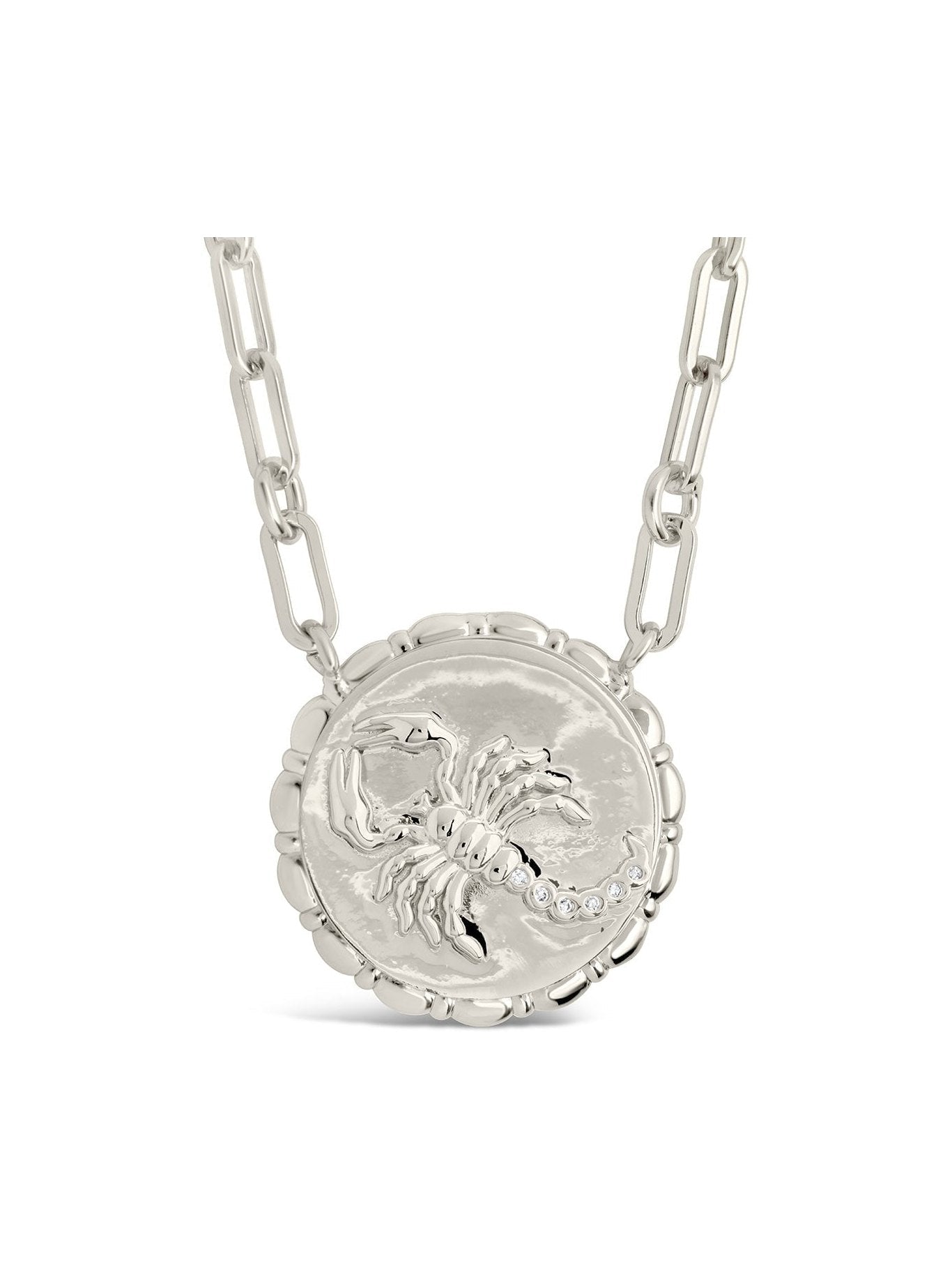 Bold CZ Zodiac Link Pendant Necklace - Courbe et Compagnie