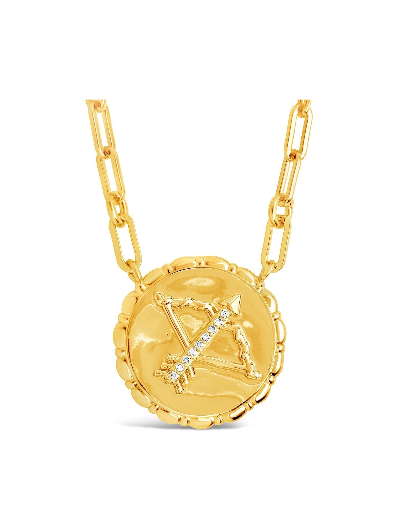 Bold CZ Zodiac Link Pendant Necklace - Courbe et Compagnie