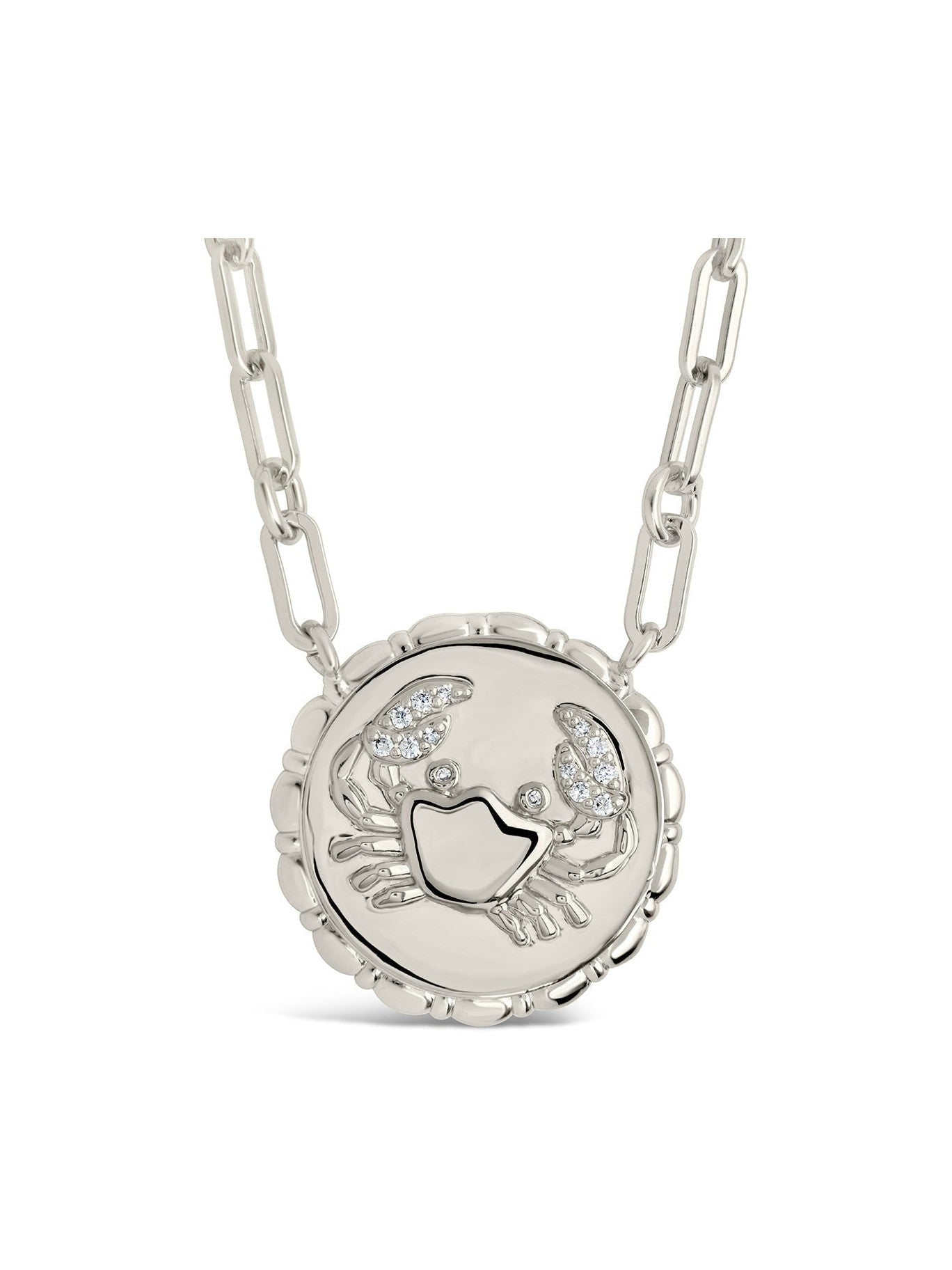 Bold CZ Zodiac Link Pendant Necklace - Courbe et Compagnie