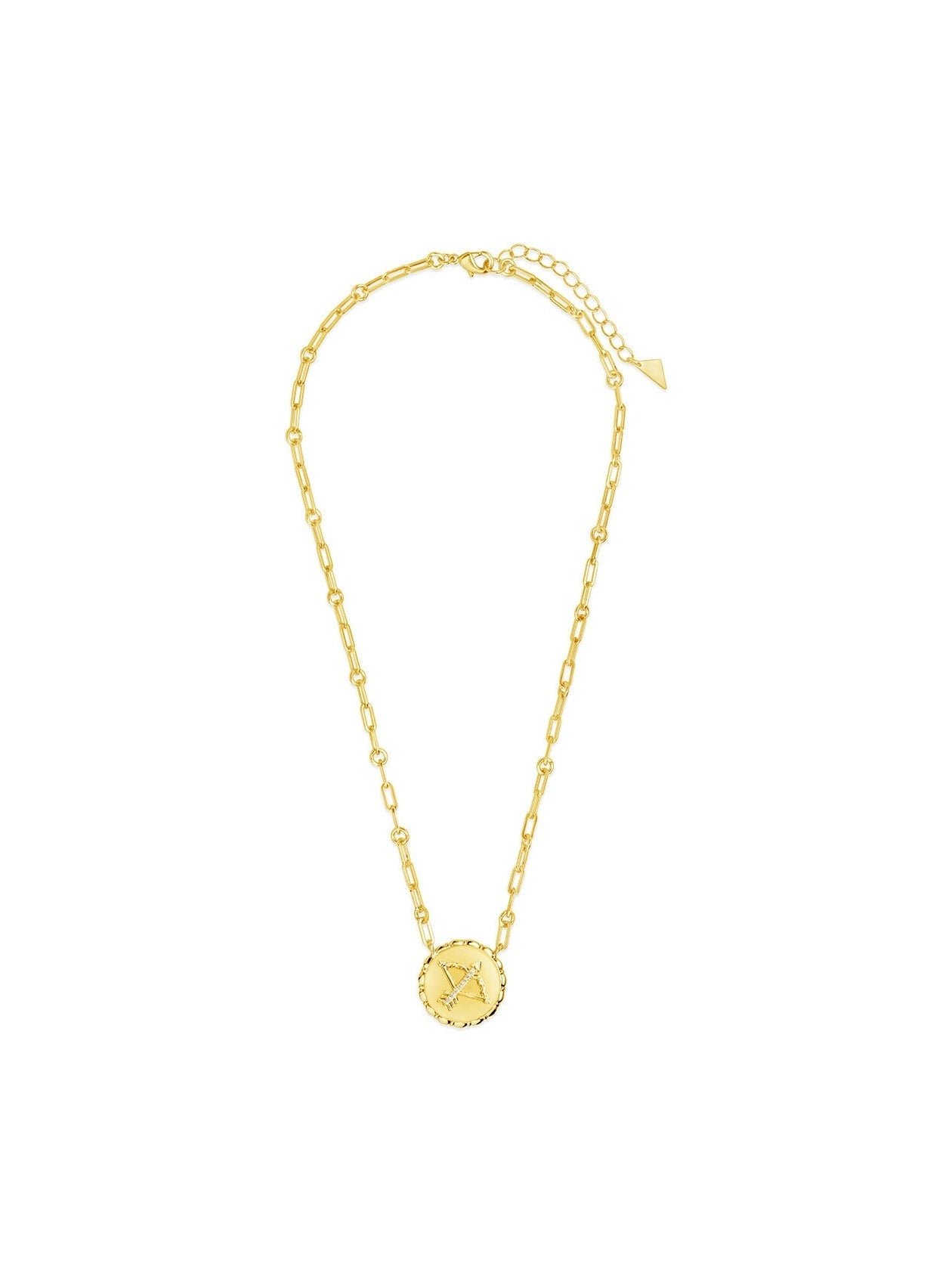 Bold CZ Zodiac Link Pendant Necklace - Courbe et Compagnie