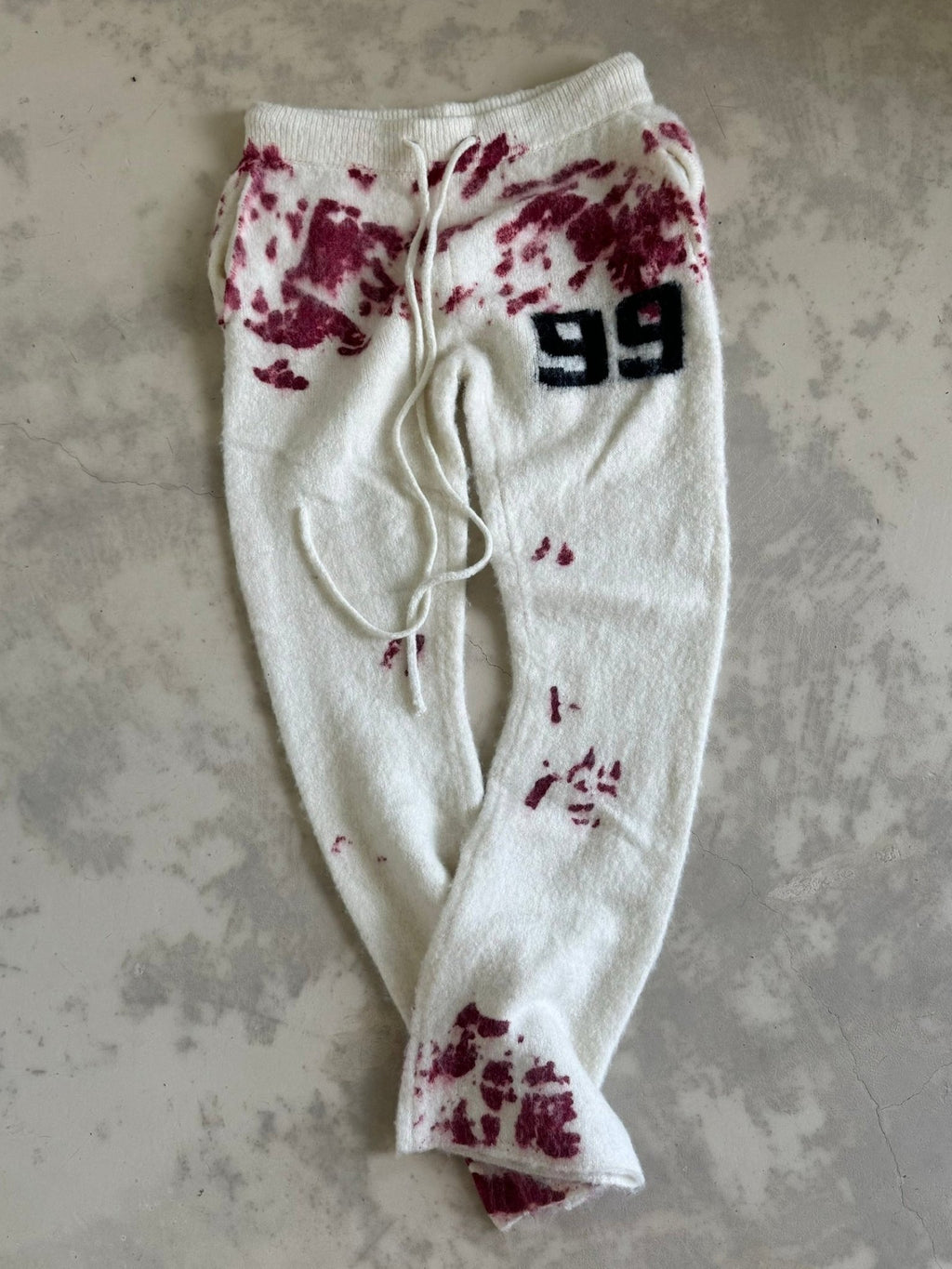 Brainwashed Splinter Mohair Pants Blood Red Design - Courbe et Compagnie