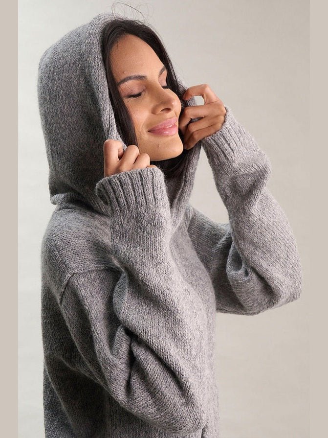 Briana Alpaca Hoodie Pullover - Courbe et Compagnie