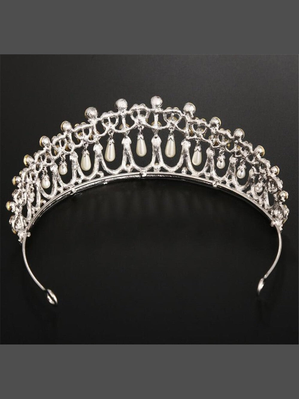 Bridal Rhinestone Pearl Crown - Courbe et Compagnie