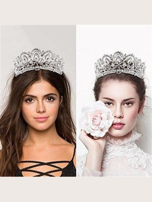 Bridal Rhinestone Pearl Crown - Courbe et Compagnie