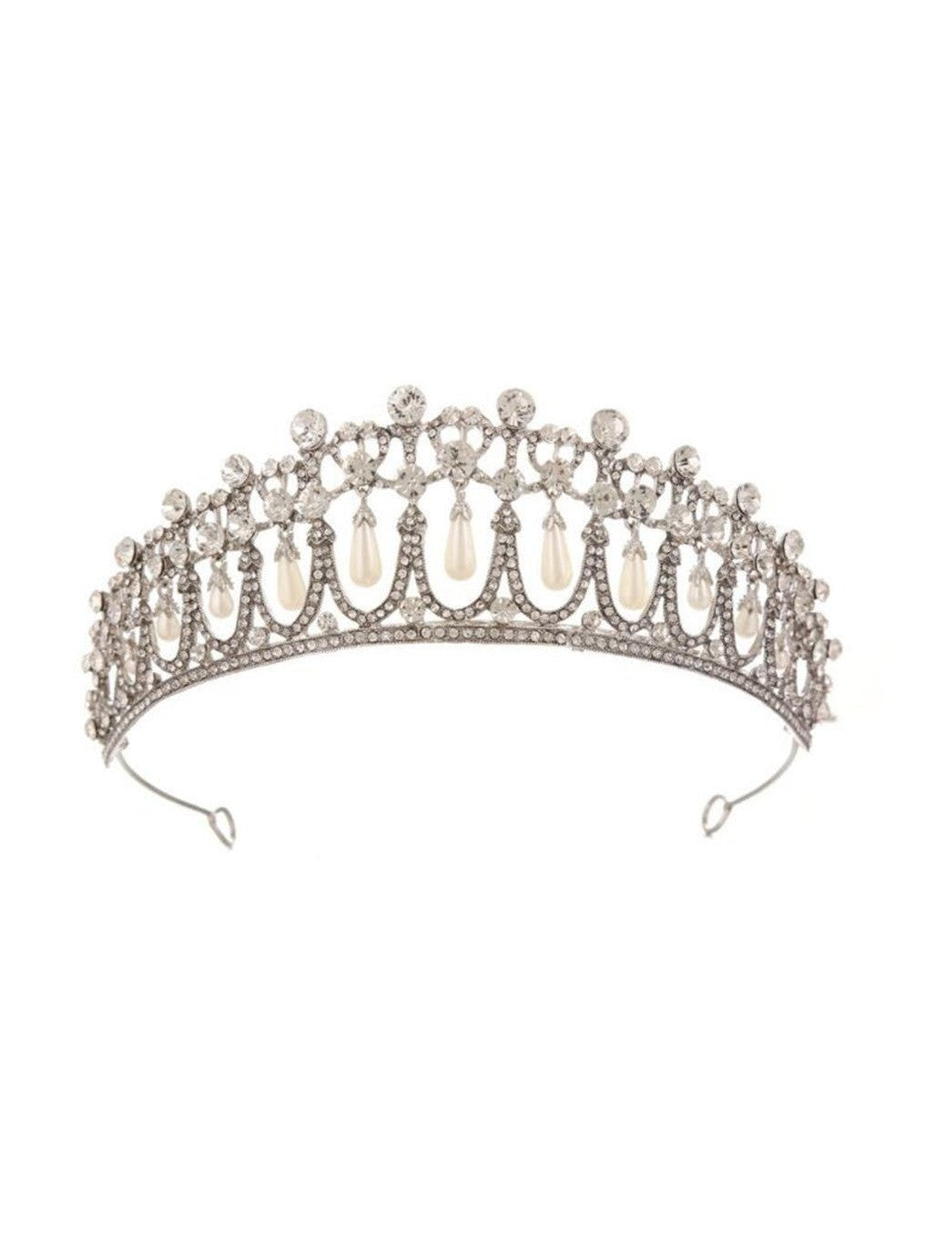 Bridal Rhinestone Pearl Crown - Courbe et Compagnie