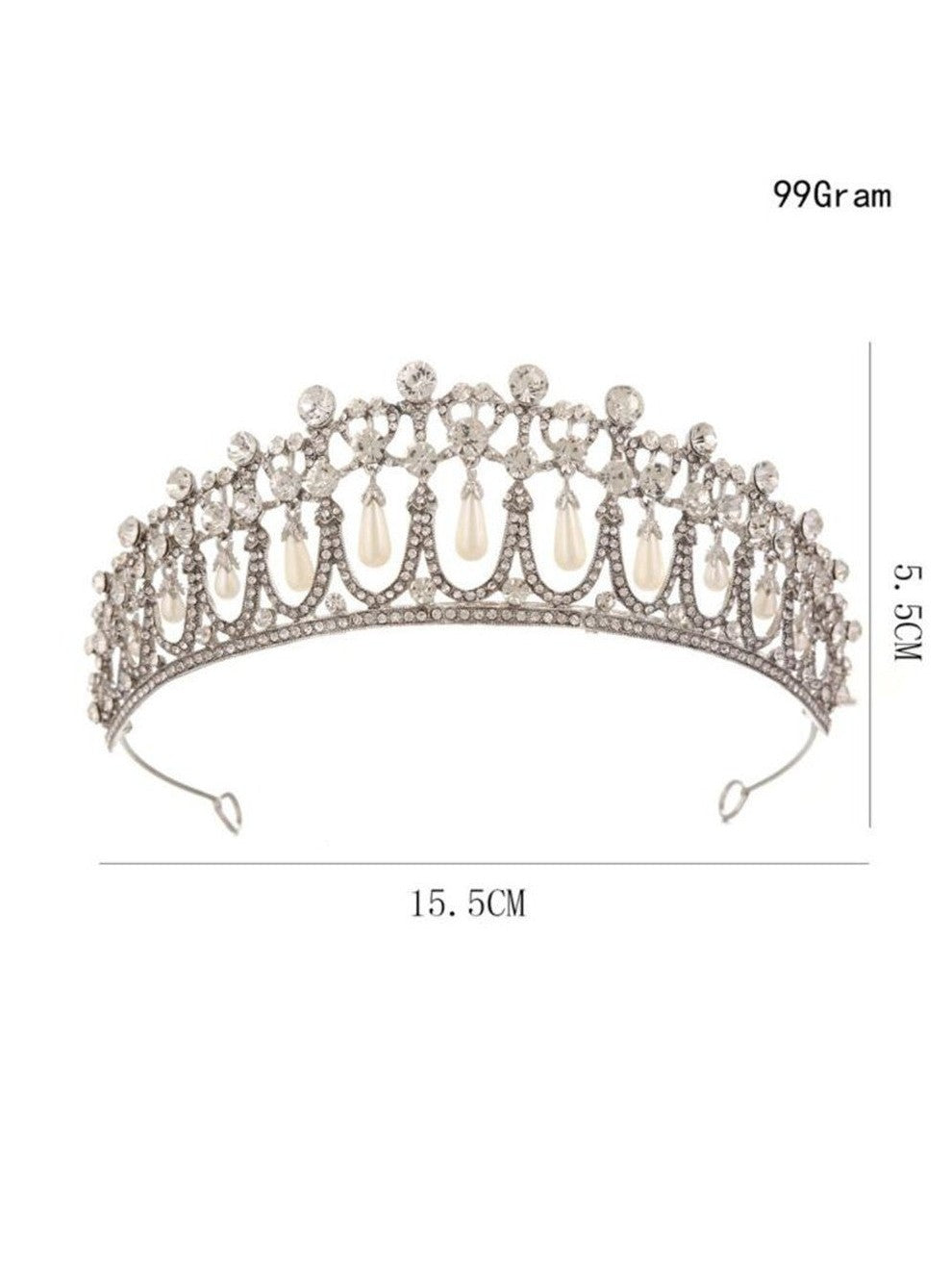 Bridal Rhinestone Pearl Crown - Courbe et Compagnie