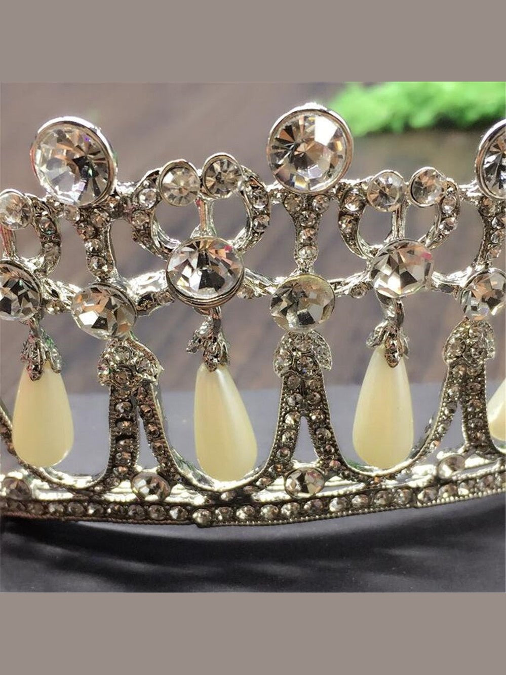 Bridal Rhinestone Pearl Crown - Courbe et Compagnie