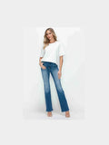 bytos Full Size Distressed High Rise Jeans with Pockets - Courbe et Compagnie