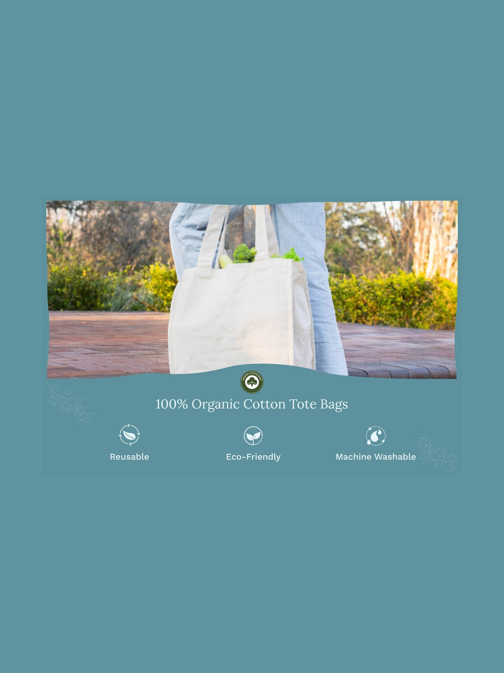 Canvas Grocery Tote Bags - Courbe et Compagnie