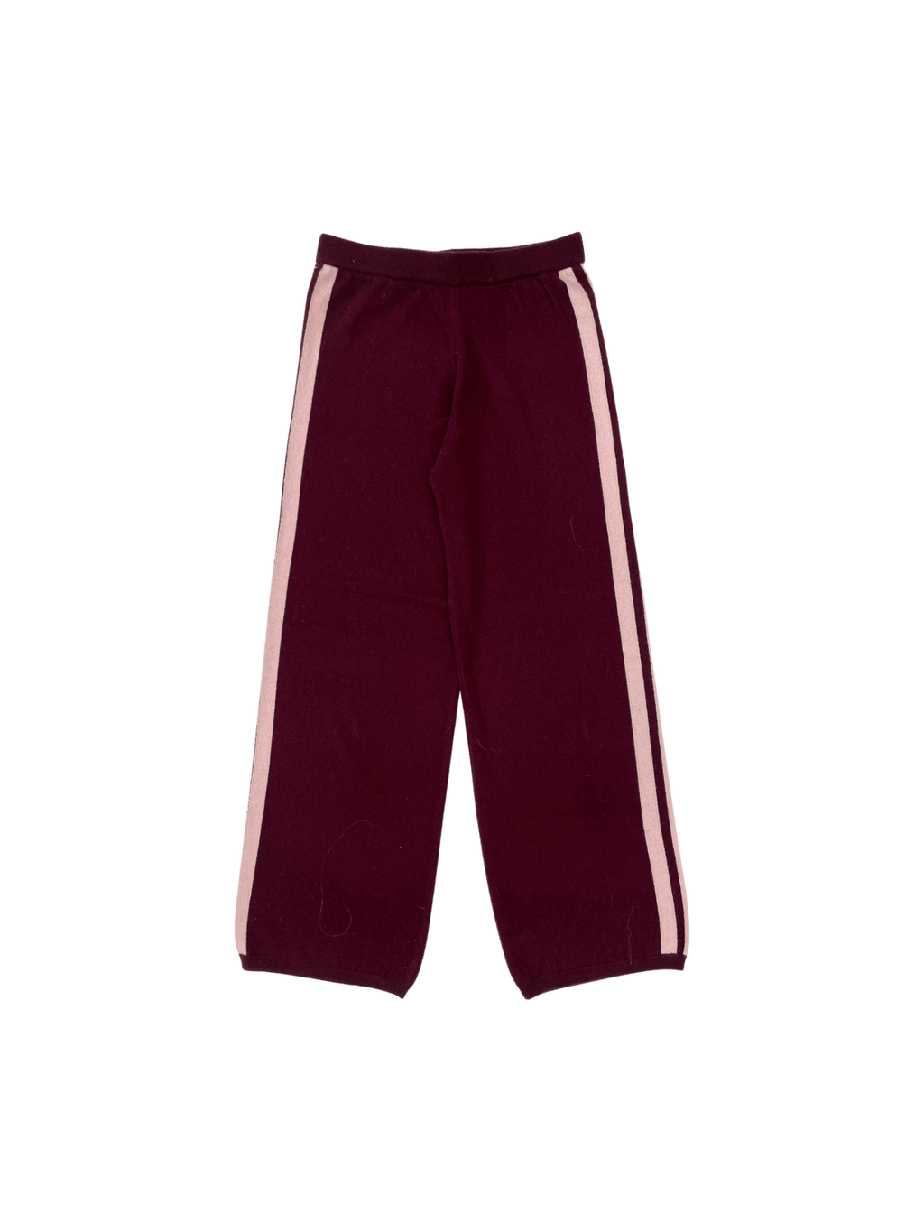CASHMERE WOOL STRIPE WIDE-LEG PANT IN RASPBERRY - Courbe et Compagnie