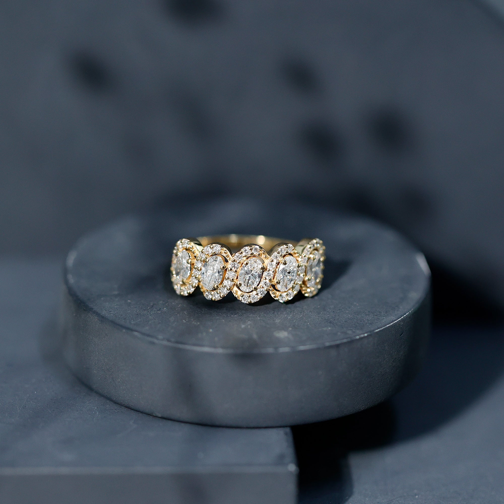 Certified Oval Lab Grown Diamond Designer Eternity Ring - Courbe et Compagnie