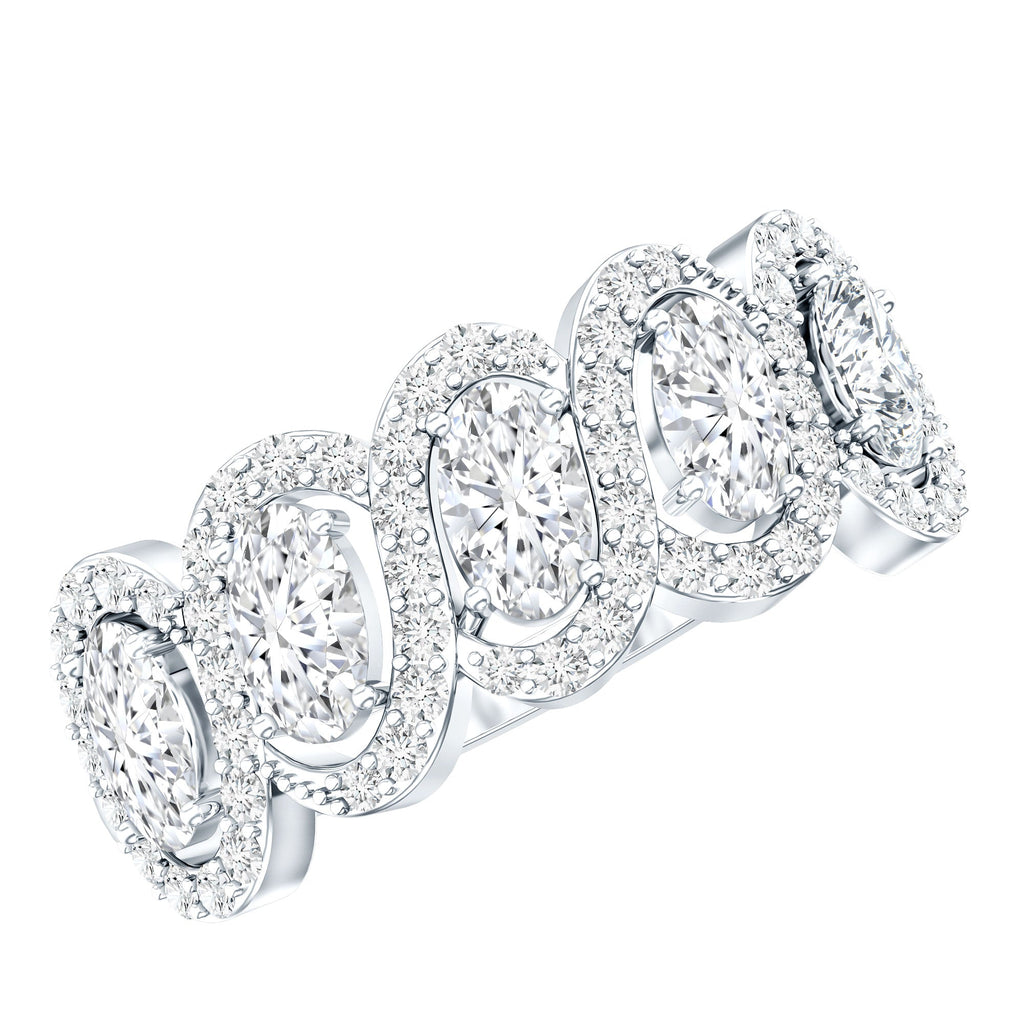 Certified Oval Lab Grown Diamond Designer Eternity Ring - Courbe et Compagnie