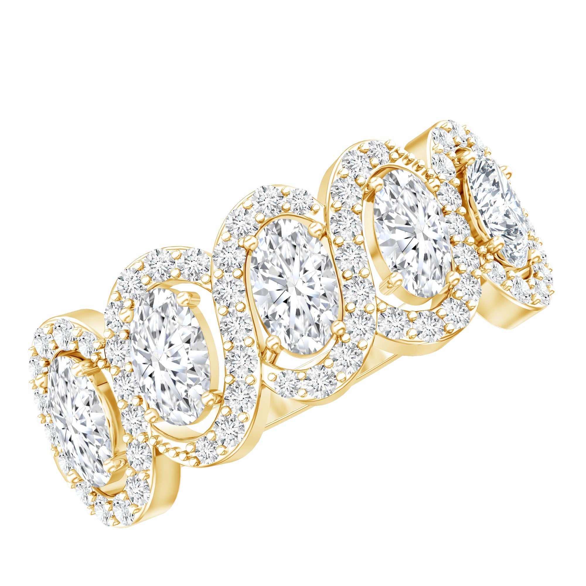 Certified Oval Lab Grown Diamond Designer Eternity Ring - Courbe et Compagnie