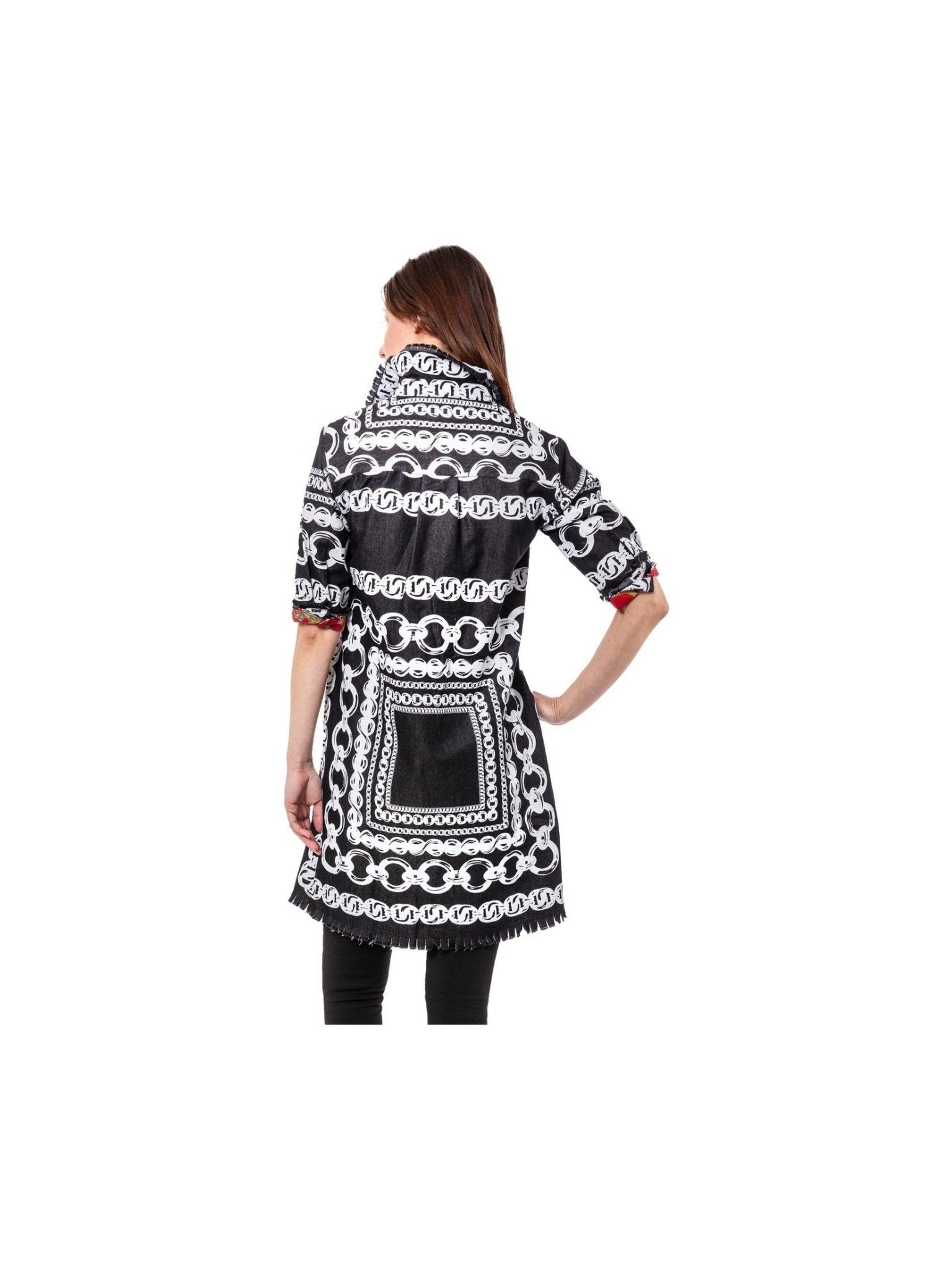 Chatham Black Denim with White Link Pattern - Courbe et Compagnie