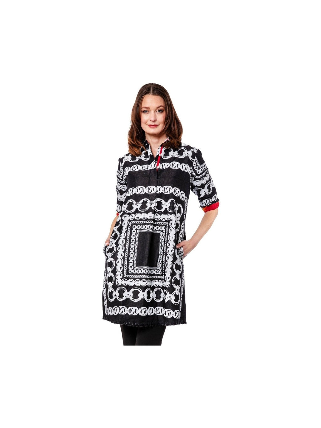 Chatham Black Denim with White Link Pattern - Courbe et Compagnie