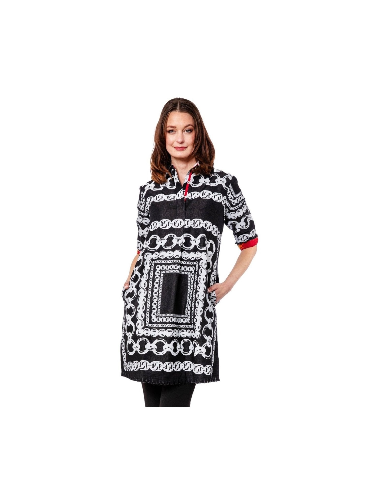 Chatham Black Denim with White Link Pattern - Courbe et Compagnie