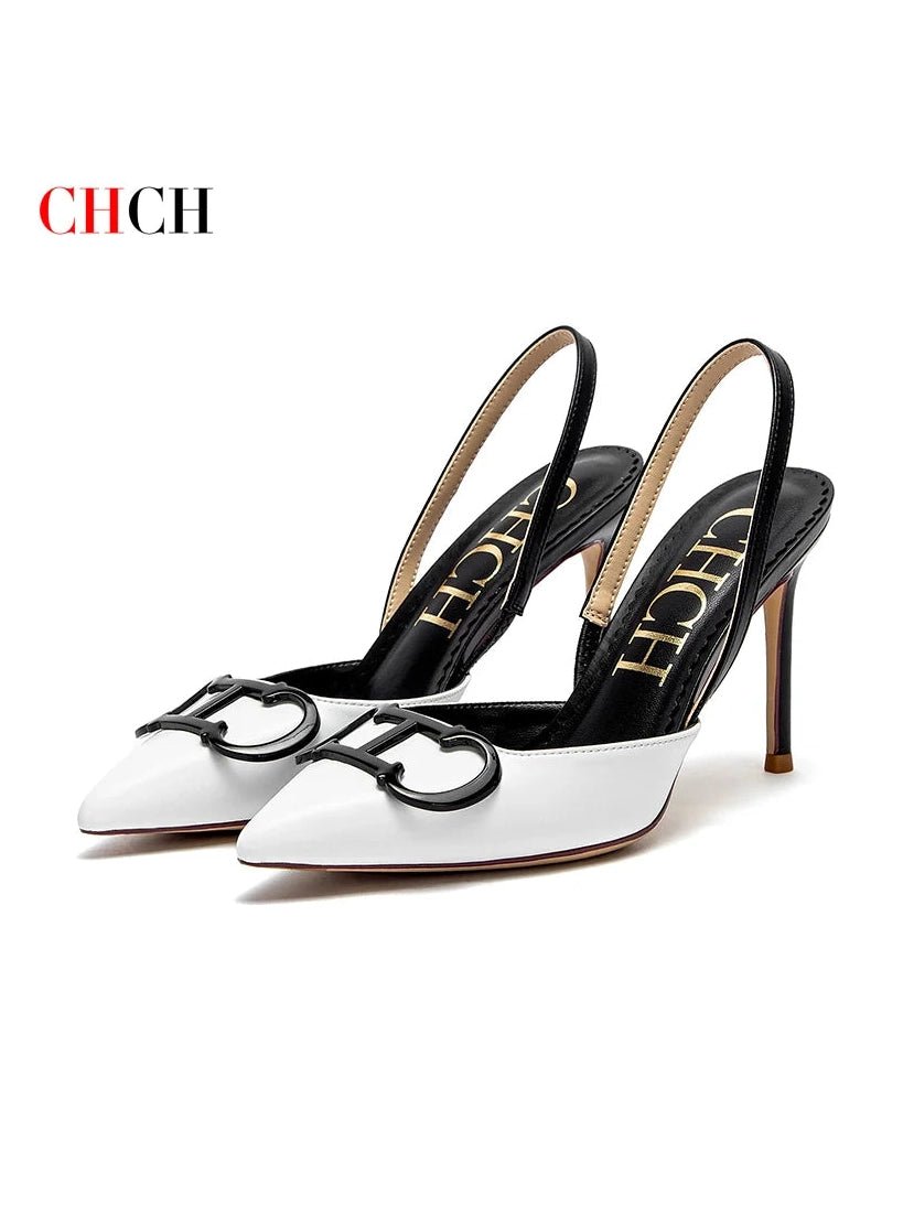CHCH Women's High Heels 2025 Sharp tip Destiny Closed Toe Strappy Heels Sexy Wedding Bridal Party Dress Shoes 9cm - Courbe et Compagnie